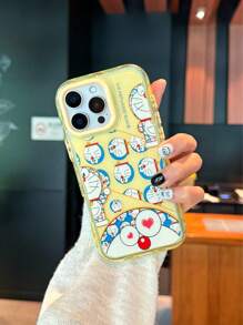 Doraemon Funda de teléfono con licencia oficial compatible con Apple iPhone 16 Pro Max, 15 Pro Max, 15, con patrón de Doraemon, cubierta protectora de Body completo, anti caídas, impresión de alta definición, antideslizante para iPhone 11, 12, 13, 14, 15, 16 Plus, 15 Plus, 14 Plus