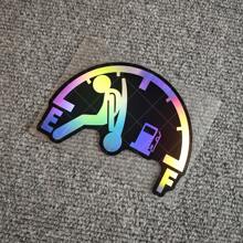 1pc Vinyl Oil Gauge Cover Sticker, Waterproof Anti-UV Car Body Scratch Protector, Cartoon Matchstick Man Gas Tank Decal For Vehicle Decoration, Car Vinyl Sticker