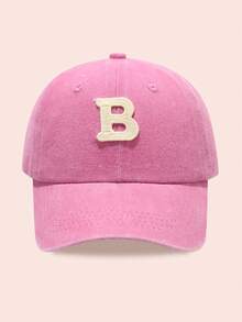 1 件男女字母印花水洗棒球帽，适合户外活动和日常佩戴的太阳帽，防晒 - 粉色 - 查看 30