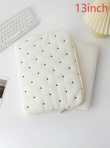 1 Stück neue bestickter Polka-Punkt Laptoptasche, Tablettasche, Innentasche und neue Notebookspeicher Innentasche. Sie zeichnet sich durch einen modischen, schlichten und frischen Stil mit einem bestickten Polka-Punkt-Design aus, was sie zu einer ausgezeichneten Wahl für Tablet-Nutzer macht. Laptoptasche für Frauen MacBook Hülle College-Essentials Schulanfang Laptophülle
