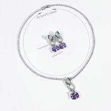 Set de joyas con forma de serpiente de 3 piezas con piedras de circonia, incluye aretes y collar, adecuado para uso en fiestas y como regalo (varios colores disponibles)