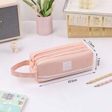 1/2 件铅笔盒纯色格子多功能铅笔盒钻石图案大容量铅笔盒文具袋学生铅笔盒（毛绒学校铅笔盒），适用于学校用品，返校