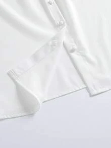 2025 New White Chiffon Short Sleeve Blouse, Workwear Acetate Satin Collar Professional Office Tops, Summer Fashion