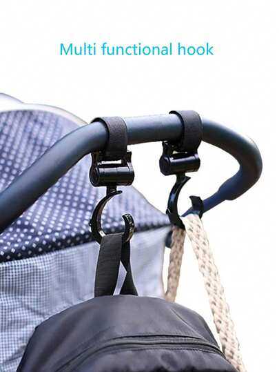 2pcs 360 Degree Rotatable Stroller Hooks, Multifunctional Hooks For Baby Stroller/Crib