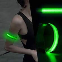 Purplecrystal Pulsera Deportiva LED Bateria incluida 3 Modos de iluminacionIP65 Impermeable brazaletes Intermitentes de Seguridad para Corredores Ciclistas Corredores campistas.35 * 2.5CM - Verde - Ver 1