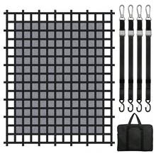 Heavy Duty Cargo Net 120" X 105" With Adjustable Buckles & S-Hooks For Secure Load Management And Transportation - Black - View 12