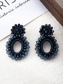 1 Cặp 25 Bông tai thiết kế hình học bằng thủy tinh kiểu Bohemian mới dành cho phụ nữ, phù hợp để đeo hàng ngày, tiệc tùng, ngày lễ - bông tai đính cườm - Xem 16