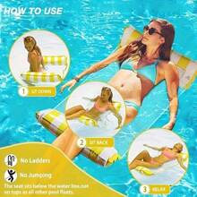 1pc Inflatable Floating Bed, Foldable Backrest Floating Chair, Multi-Function Floating Hammock For Pool, Beach Essentials, Beach Accessories
