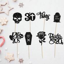 16/32pcs RIP 20s Cupcake Toppers Death To My 20s Cupcake Toppers RIP To My 20s Birthday Decorations Death To My Twenties Party Decorations Men Women 30th Birthday Cupcake Toppers Party Decorations - Multicolor - View 2