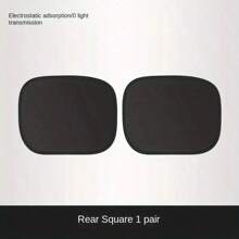 Easypie Selection 1PC/2PCS Car Electrostatic Adsorption Window Sunshade Privacy Side Shade Sunshade Camping Curtain Car Window Sunshade Car UV Cooling Kit Simple Adsorption Installation Foldable Storage Does Not Take Up Space - Black - View 9
