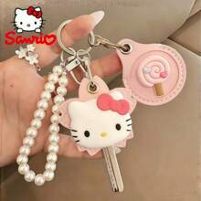 1 件 Sanrio Hello Kitty 可爱卡通珍珠钥匙扣、珍珠腕带、迷你钥匙扣夹、门禁卡夹、泪珠形和圆形卡夹、情侣钥匙扣和钥匙扣夹，适用于万圣节、圣诞节、毕业典礼、返校、朋友礼物、派对回礼、婚礼回礼、学校用品 - 鑰匙保護套 - 查看 8