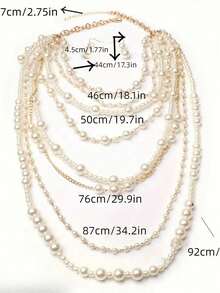 Elegant Retro Imitation Pearl Jewelry Set, Elegant Necklace And Earrings, Suitable For Banquets And Formal Occasions, Fashionable Jewelry - Golden - View 4