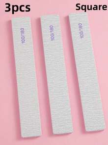 25/10/3支装指甲锉，100/180/240目砂纸双面指甲锉，美甲用品，适用于天然指甲，专业可重复使用，修甲修脚，弧形 - 灰色 - 查看 20