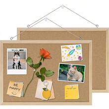 Cork Board Bulletin Board,17"X 12" Cork Board For Office With Pin Oak Wood Boards,Hanging Corkboards For Office Home School Message Board Or Vision Board Decoration. - Oak - 查看 13