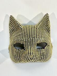1pc Crystal-Studded Masquerade Mask For Women, Cosplay Prop, Sexy Accessory For Party & Ball Back To School