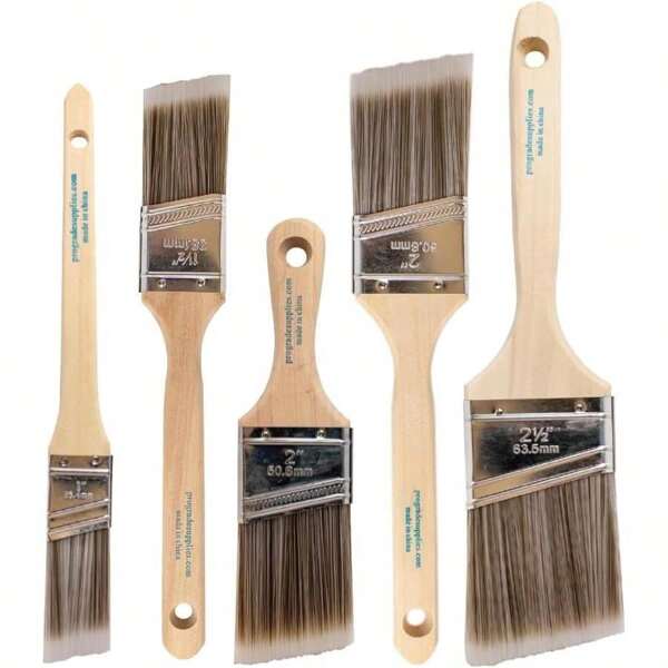 Vermeer Paint Brushes 5-Pack Angle Brushes In Assorted Sizes For All Latex And Oil Paints &Amp; Stains - Home Improvement - Interior &Amp; Exterior Use