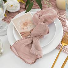 12pcs Cheese Cloth Napkins, 19.69 X 19.69 Inches Dinner Napkins With Ruffle Decor, Suitable For Home, Wedding, Bridal Shower, Party, Christmas, Family Gathering, Picnic (Ash Blue) - Multicolor - View 11