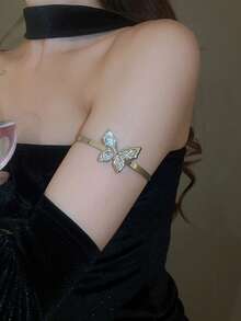 1 件可调节性感开口蝴蝶袖口手链 - 彩色 - 查看 2