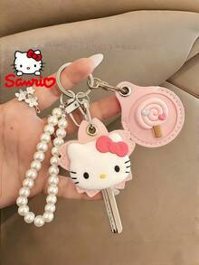 1 件 Sanrio Hello Kitty 可爱卡通珍珠钥匙扣、珍珠腕带、迷你钥匙扣夹、门禁卡夹、泪珠形和圆形卡夹、情侣钥匙扣和钥匙扣夹，适用于万圣节、圣诞节、毕业典礼、返校、朋友礼物、派对回礼、婚礼回礼、学校用品 - 鑰匙保護套 - 查看 2