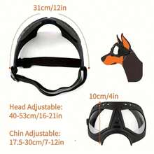 Pet Mini Facemask Goggles, Waterproof Anti-Snow Anti-Wind Soft Frame Protective Glasses For Dogs - Black - View 6