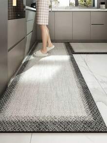 1 tấm thảm in họa tiết màu xám, thảm nhà bếp thấm nước và dầu chống trượt, thảm chùi chân lối vào, thảm thấm hút đế cao su và silica gel phong cách tối giản, thích hợp cho nhà bếp, phòng tắm, phòng giặt, hành lang - Màu Xám nhạt - Xem 19