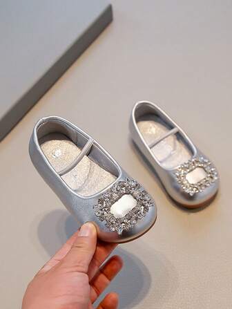 1 par de zapatos antideslizantes de suela blanda con diseño de cristales brillantes, lindos y de moda para bebés que aún no caminan, adecuados para primavera, verano, otoño e invierno