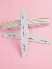 5pcs Nail File, 100/180 Grit Nail Files For Natural Nails, Professional Strong Emery Boards For Nails Doubled Sides Washable Fingernail Files Manicure Tool Set - Light Grey - View 8