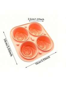 1pc 4-Cavity Rose Flower Ice Cube Tray, Multipurpose Chocolate, Jelly, Ice Cube Mold Tray For RV Party, Kitchen Fridge, Suitable For Baking, Back To School, Summer Ice Box And Tray, Silicone Rose Flower Ice Cube Tray - Romantic Cocktail Accessory For Gin & Tonic, Champagne, Reusable Party Decor, Essential For Vegan Kitchen, Christmas Gift, Floral Pattern Bar Tool - Multicolor - View 8