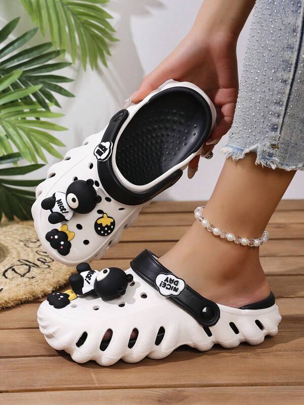 Men's Summer New Fashion And Versatile, Thick Sole, Non-Slip, High Elastic, Soft And Cute Couples Wear Beach Sandals And Cave Shoes