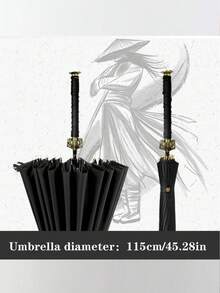 1把武士刀造型雨伞，将军刀造型雨伞，复古雨伞，武士刀造型雨伞，时尚将军刀/武士刀长柄雨伞 - 防水，手动开合，8/16/24根伞骨，武士风格自动长柄雨伞 - 钢架，防紫外线，雨具，遮阳伞，装饰品，婚礼装饰，男士复古设计，可爱小物，母亲节礼物，卧室装饰，花园，厨房装饰，夏季，海滩，旅行必备，房间装饰，软萌可爱，毕业季礼物 - 彩色 - 查看 4