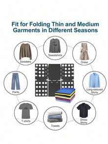 1pc Shirt Folding Board, Shirt Storage Rack, T-Shirt Folding Board, Easy & Quick Clothing Folding Tool For Adults & Kids, Minimalist Design For Spring & Summer Tops - Multicolor - View 8