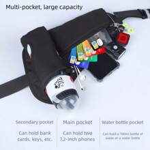 Laufwasserflasche Hydratationspack mit Flaschentasche, Wandern, Gehen, Hüfttasche, reflektierend, verstellbare Hüfttasche mit Flaschentasche, geeignet für Handy-Hüftgurt, Outdoor-Lauf-Hüftgurt