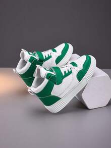 1 双儿童春秋中帮休闲帆布运动鞋，经典撞色，返校必备，可调节钩环，易于穿着，适合日常穿着，滑板运动