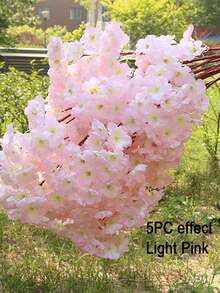 1pc 100cm Artificial Pink Sakura Flower Plant, Flame Retardant Silk Sakura Tree Branch For DIY, Wedding Party Background Wall Decor, Indoor, Garden, Office, Wedding And Party Decoration, Yard, Wall, Balcony, Bedroom, Living Room, Vase, Dining Table, Center Piece, Home Wedding Decor, Valentine's Day, Birthday Gift (Deep Pink, Light Pink, White, Champagne)