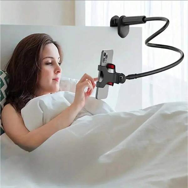 Multifunctional Slouchy Phone Clip-On Stand - With Handle, Flexible Gooseneck Slouchy Stand, Suitable For IPhone 16 Pro Max, 12 13 14 15