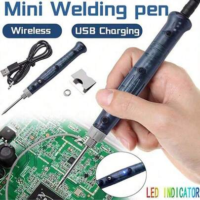 kumlioon 一套便携式5V USB电烙铁，专业加热工具，带指示灯手柄，适用于维修、焊接、拆焊和其他DIY精密焊接工作