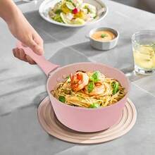 1 pieza/2 piezas Juego de utensilios de cocina antiadherentes color rosa, sartén, olla, sartén para panqueques, mini lindo - Multicolor - Ver 4