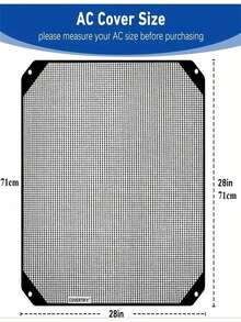 1Pc Durable 28inx28in" Outdoor Central Air Conditioning Cover - Protective Mesh Design With Secure Mounting Hooks, Black Frame, Air Conditioner Safety|Mesh Design Cover|Sturdy Mesh Construction