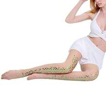 Women's Thin Mermaid Bikini Stockings Sparkle Mermaid Fish Scale Print Pantyhose Leggings Tights Hosiery - 草綠色 - 查看 4