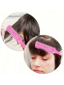 1pc + Blade 2-Sided Shaver Comb, Hair Thinning Comb With Blade, Dual-Sided Hairdressing Comb With Trimmer Blade, Home Hair Thinning Shaver, Fringe Trimmer With Blade, Shaver Comb With Blade, Multi-Functional Hair Clipper - Multicolor - View 2