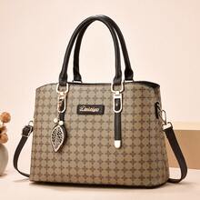 Women Shoulder Bags - 卡其拼黃 - 查看 5