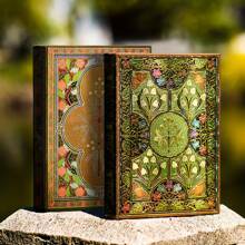 1pc,2pcs, 256Pages,Butterfly Flower Vintage Colored Pages Hardcover,Golden-Plated Laser Foil Stamped Diary,Bookmarked With Vintage Handbook,Suitable For Portable Notebook, Perfect Gift