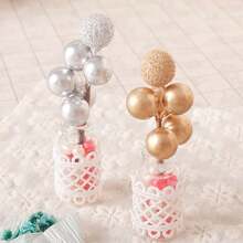 1pc 1:12 Scale Miniature Model Potted Hyacinth Plant, Dollhouse Decor, BJD Accessory, Christmas Decoration, Golden & Silver Poinsettia, Christmas Gift