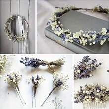 100 Pcs Of Natural-Dried Lavender, Chrysanthemum And Star Flower Bouquets. DIY Handmade Decorative Flowers For Home Or Wedding.  Decoration Flowers In The Style Of Valentine's Day Gift - Nhiều màu - Xem 11