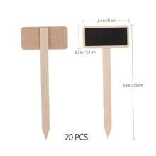Set de 20 piezas de mini pizarras de madera para jardín decorativas, etiquetas de precio de florista, marcadores de plantas y talla grande