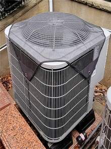 1Pc Durable 28inx28in" Outdoor Central Air Conditioning Cover - Protective Mesh Design With Secure Mounting Hooks, Black Frame, Air Conditioner Safety|Mesh Design Cover|Sturdy Mesh Construction