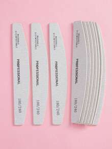 5pcs Nail File, 100/180 Grit Nail Files For Natural Nails, Professional Strong Emery Boards For Nails Doubled Sides Washable Fingernail Files Manicure Tool Set - Light Grey - View 10