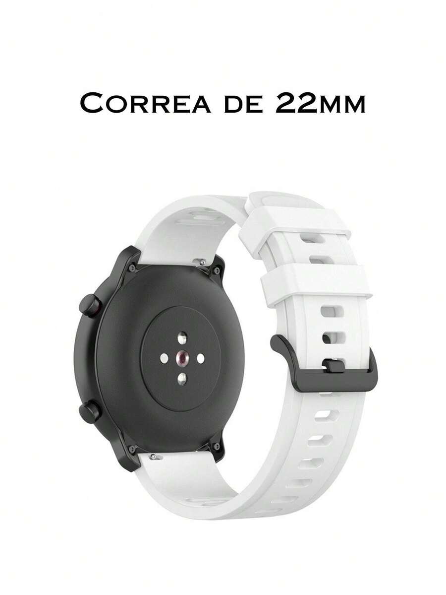 Correa TPU 22mm Extensible Para Reloj Colores Lisos Blanco