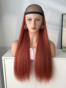 22" Straight Hair Extensions Clip-In, Orange & Red, Women's 18" Wavy Synthetic Hair Extensions Clip-In, Silver - Burnt Orange - View 3