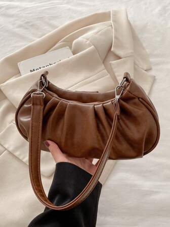 High-Capacity Casual Minimalist Lightweight Versatile Solid Color Slouchy Style Women Shoulder Tote Bag, Suitable For Travel, Shopping, Dating, Gift For Women, Suitable For Teenagers, College Girls, Office Ladies, Perfect For Office, College, Work, Business, Commute, Outdoor, Travel, Outing